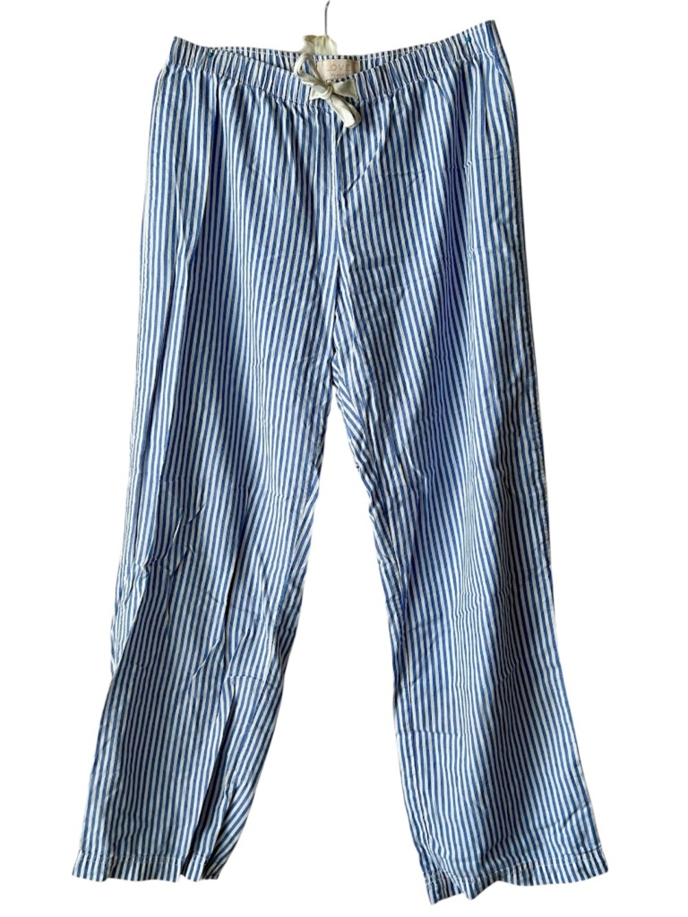 Love by Gap Pajama Pants Blue White Stripe Elastic Waist Tie Lightweight XSmall